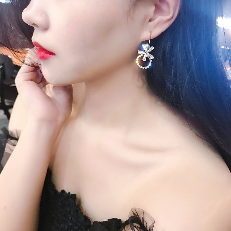 Bông Tai Đính Đá Kiểu Hình Học Phong Cách Nhật Hàn Thanh Lịch