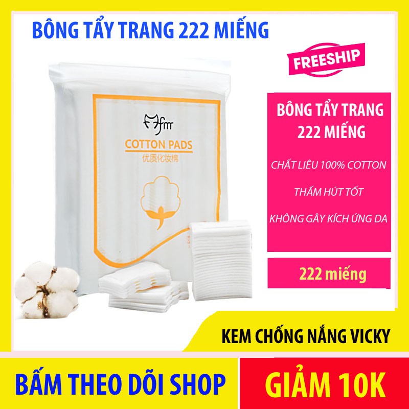 Bông Tẩy Trang 222 Miếng Cotton Pads, bông 3 lớp fm dụng cụ làm đẹp