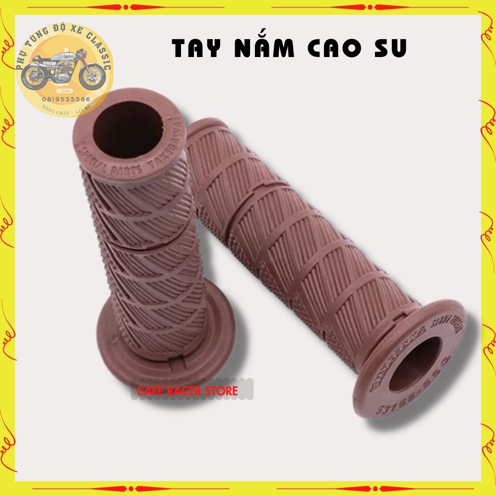 Tay nắm xe máy bao tay cao su cho dòng xe classic cổ điển giúp êm tay chống trơn, phu hợp mọi loại xe