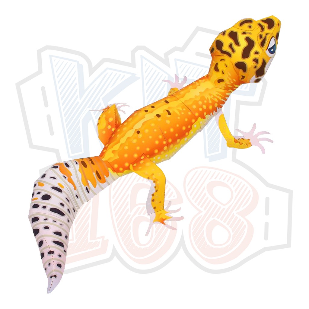 Mô hình giấy động vật tắc kè thằn lằn Leopard Gecko