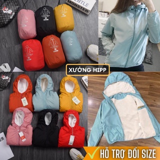 Áo khoác gió lót lông nữ vnxk 2 lớp siêu ấm chống nước, bao chất kèm túi cuộn xưởng hipp, kggl