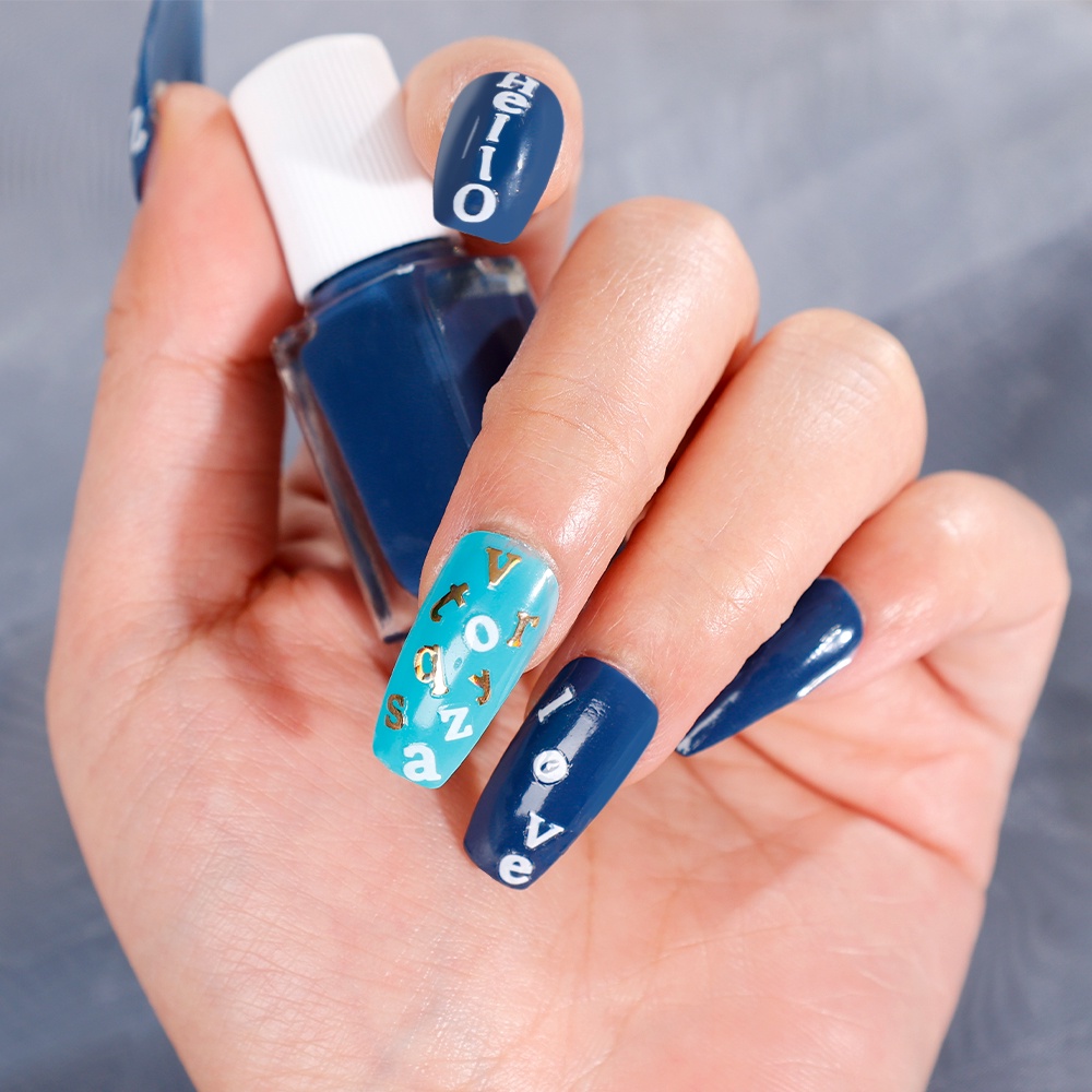 Miếng Dán Trang Trí Móng Tay Hình Chữ Cái Tiếng Anh Chuyên Nghiệp