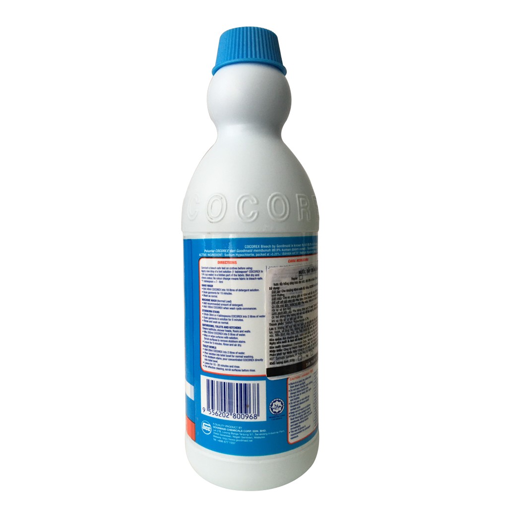Nước tẩy trắng quần áo Cocorex Bleach 500g nước tẩy quần áo diệt khuẩn Malaysia - giao màu ngẫu nhiên
