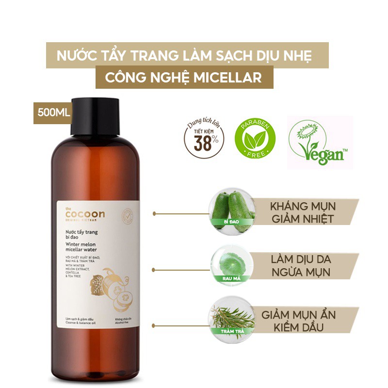 [GIFT] Nước tẩy trang Cocoon Bí đao 500ml