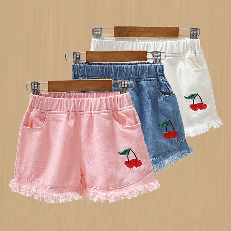 Quần Short Denim Mùa Hè Dáng Rộng Phong Cách Phương Tây Mới Cho Bé Gái