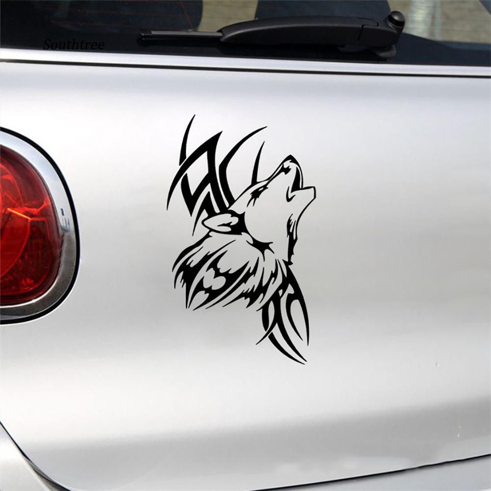 Nhãn dán hình sói trang trí xe hơi và mô tô chống thấm nước độc đáo