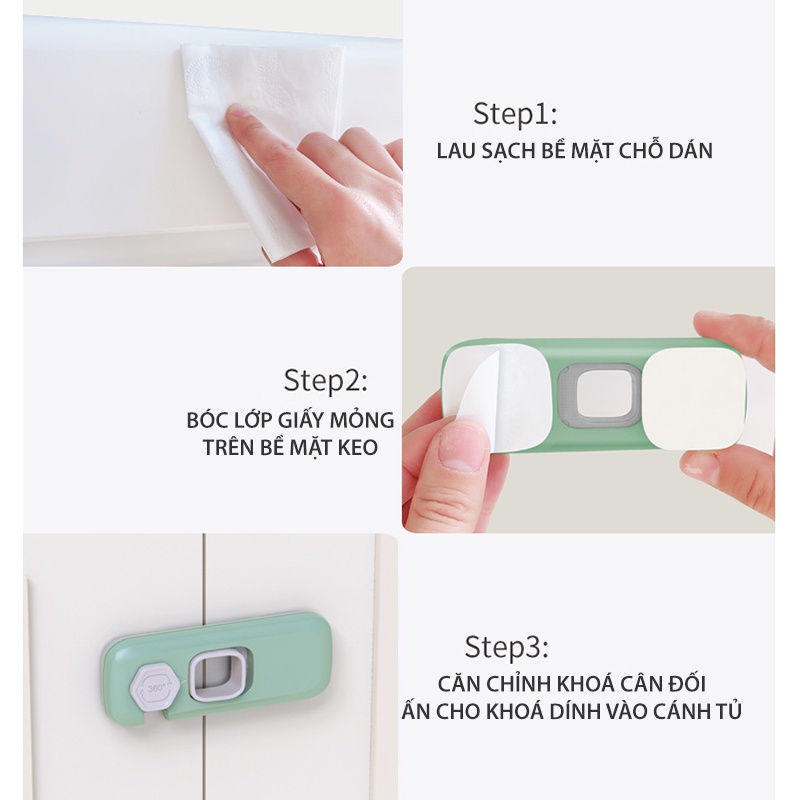 Khoá Tủ An Toàn Cho Bé, Khoá Cánh Tủ, Ngăn Kéo, Tủ Lạnh... chính hãng LookToSee CAO CẤP