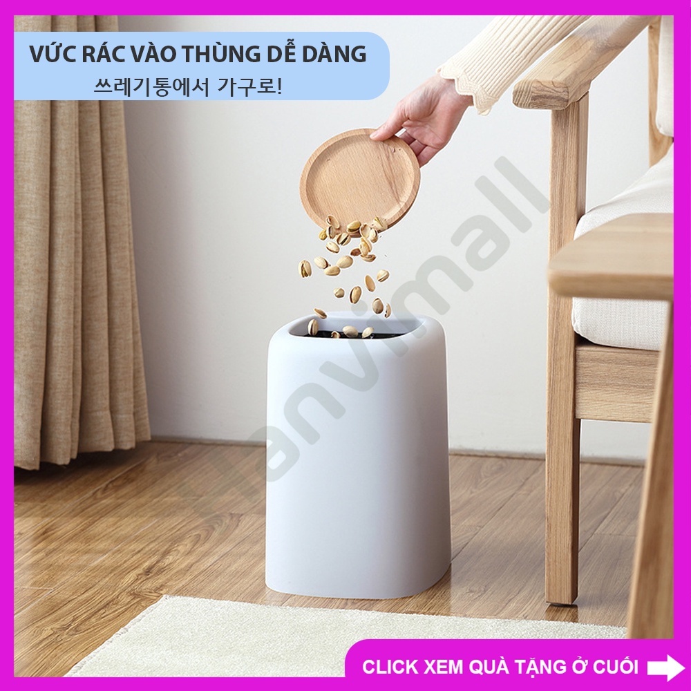 Thùng rác nhỏ Thùng rác 2 lớp Thùng đựng rác nhà bếp, phòng ngủ, văn phòng - hàng nhập khẩu bền tốt