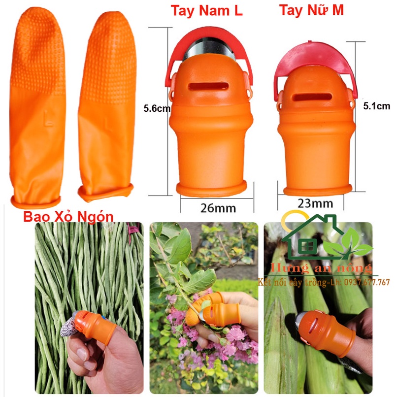 Dao Móng Tay - Pbđb - Bộ Dao Móng Tay Đặc Biệt Sắc Bén, Kèm 2 Bao Xỏ Ngón Hái Rau Hái Trái, Có Size Tay Nam Và Nữ