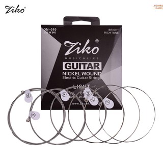 PSUPER ZIKO DN-010 Normal Light Guitar Strings for Electric Guitars Hexagonal Core Namo Coating Nickel Winding 6pcs Strings Set