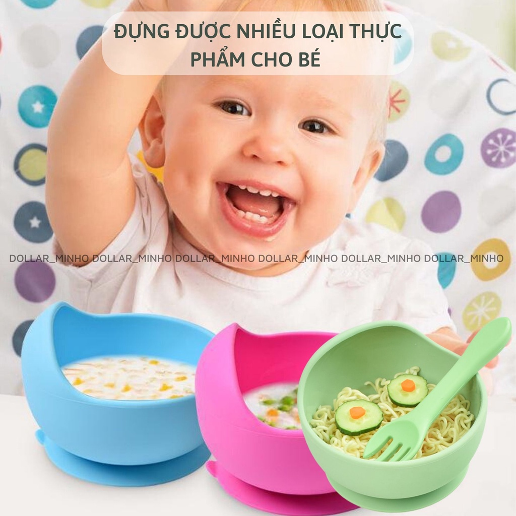 Bát ăn dặm silicone vòm chịu nhiệt độ cao