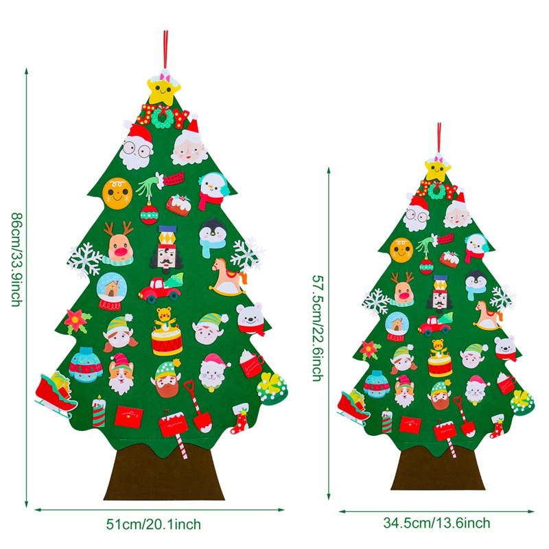 Phụ Kiện Trang Trí Cây Thông Giáng Sinh Năm Mới 2022 Bằng Vải Nỉ DIY