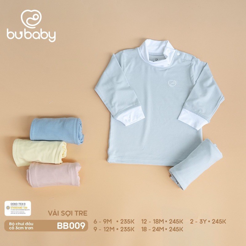 Sale up to 50%BU mẫu mới! Bộ quần áo dài tay cổ 3cm cúc cài vai chất liệu Bamboo cho các bé từ 6m-3y!