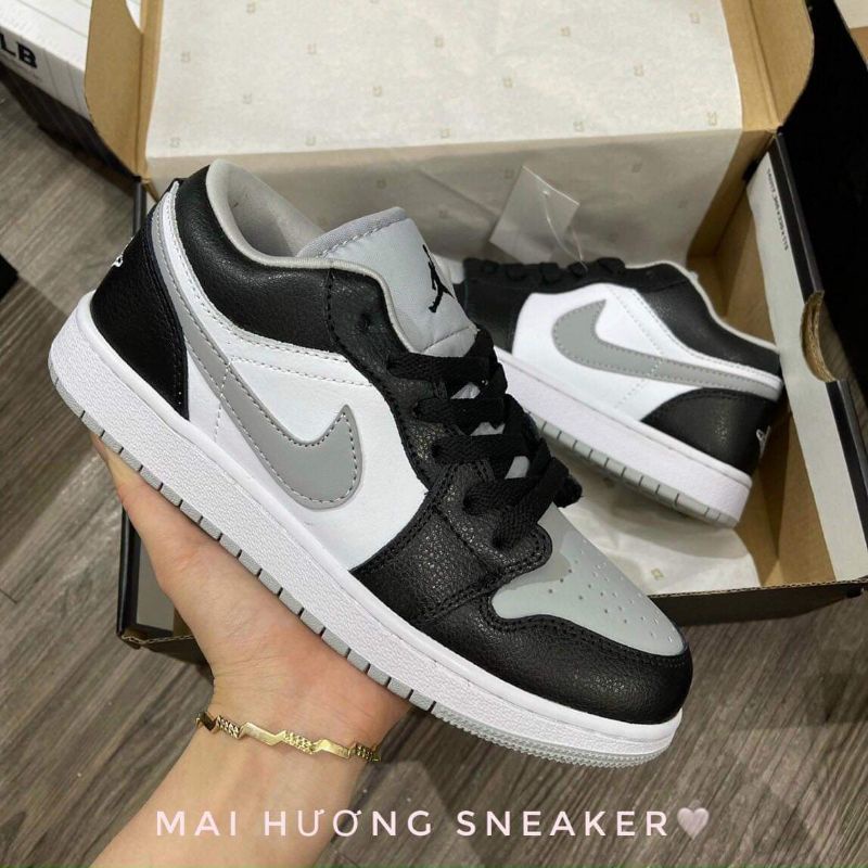 Giày jordan xám đen  ❤free ship❤  giày jordan 1 cổ thấp  ,  thể thao nam nữ sneaker jd 11 full box