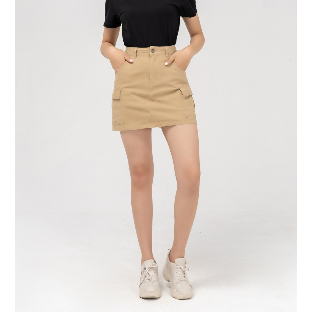 Chân váy ngắn nữ YODY công sở đi chơi co giãn hai túi mềm mịn CJN4004