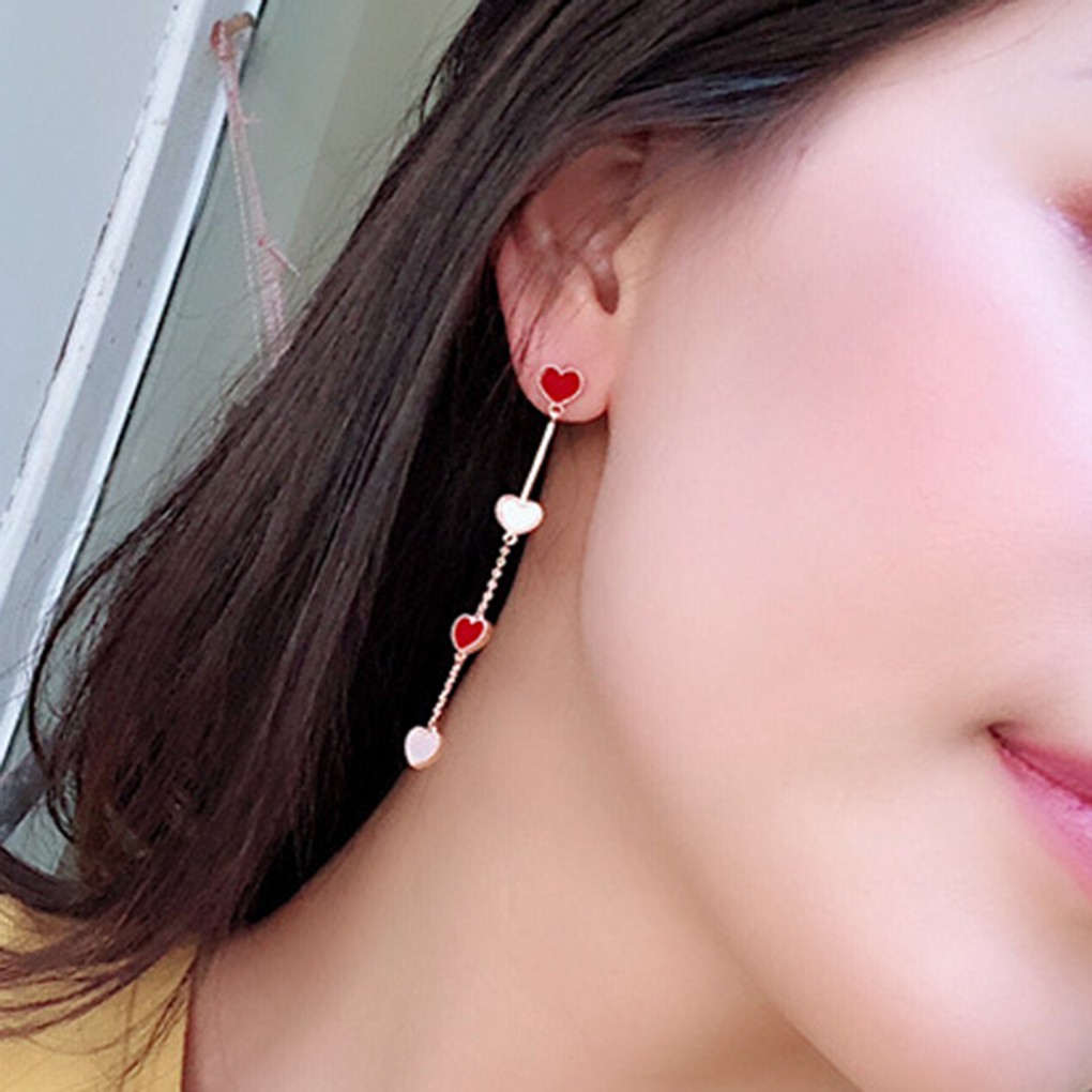 Bông Tai Hình Trái Tim Phong Cách Hàn Quốc Cho Nữ 1 Cặp