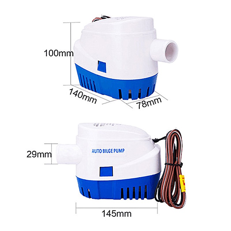 Máy bơm nước chìm 1100GPH 12V tự động có công tắc cho tàu thuyền