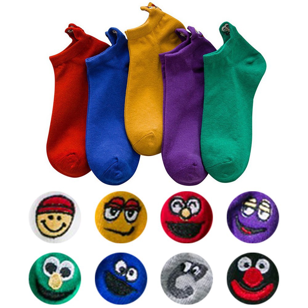 Vớ cotton thêu họa tiết phong cách Hàn Quốc