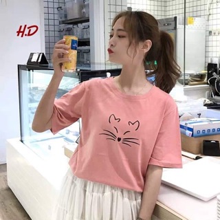Áo thun nữ mèo ria (HĐ)