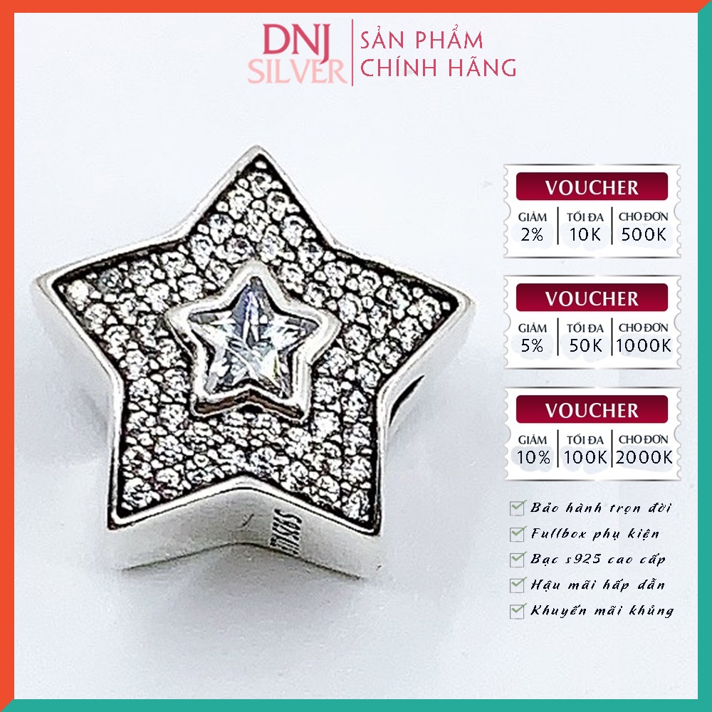 [Hàng cao cấp] Vòng tay bạc 925 cao cấp - Vòng tay charm bạc Lucky Twinkle, may mắn trong tình yêu, sự nghiệp - DNB026