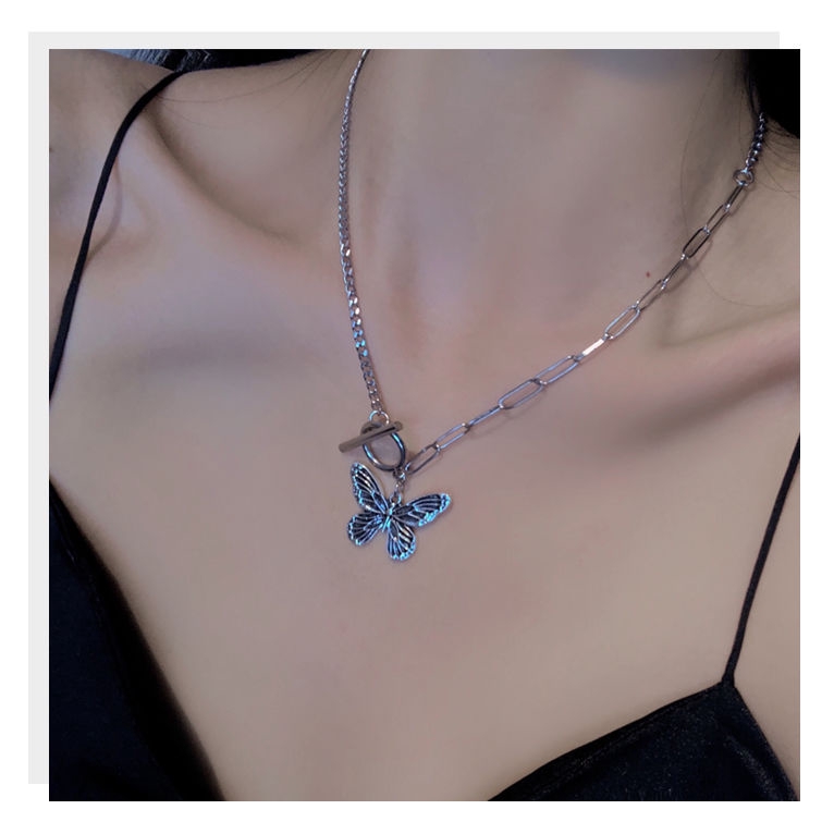 Dây Chuyền Mặt Hình Bướm 22328 Phong Cách ins Cá Tính