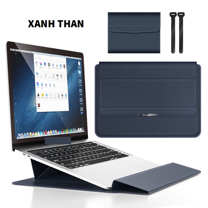 [ 3in1 ]  Túi Bao Da PU Đựng Kê Tản Nhiệt, Kê Cổ Tay Cho Laptop Macbook Máy 11 inch - 17inch Tác Dụng 3 Trong 1 Cao Cấp.