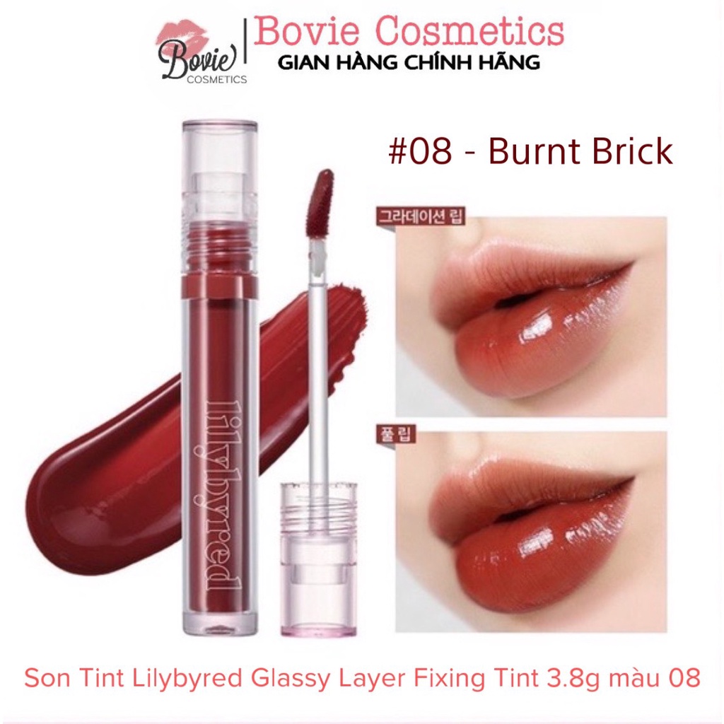 Son Tint bóng Lilybyred Glassy Layer Fixing Tint 3.8g màu 08 - 16 Burnt Brick