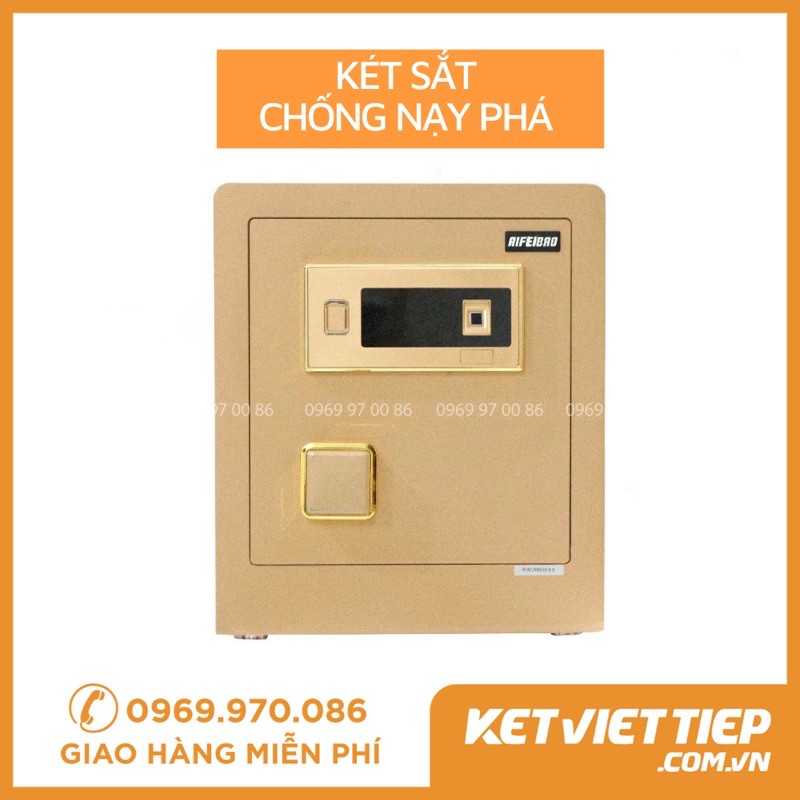 Két Sắt Mini Thông Minh Nhập Khẩu Aifeibao 45-BL 24KG Điện Tử Màu Vàng Gold Sang Trọng (Miễn Phí Giao Hàng Toàn Quốc)