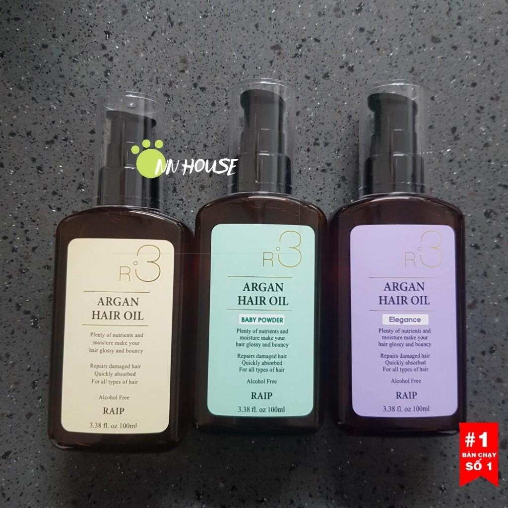 Tinh dầu dưỡng tóc Raip R3 Argan Hair Oil Hàn Quốc 100ml làm mượt tóc, dưỡng ẩm, phục hồi tóc hư tổn - NN HOUSE