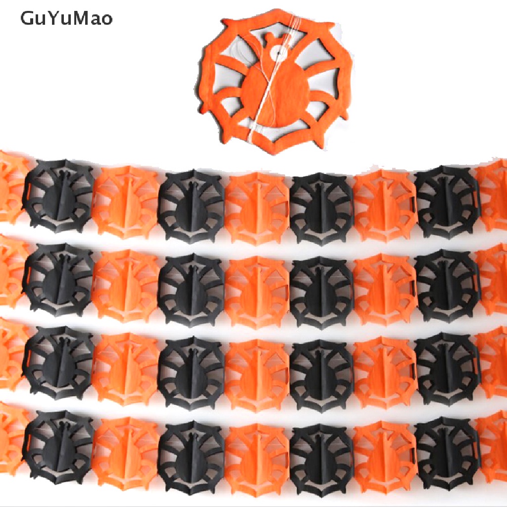 [cxGUYU] 3m Halloween Hanging Garland Bunting Bat Pumpkin Ghosts Spider Paper Banner  PRTA