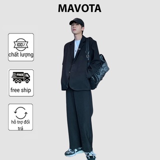 Bộ set quần áo Blazer dài tay nam nữ Mavota quần dài áo vest thu đông unisex phong cách Hàn Quốc SBD001
