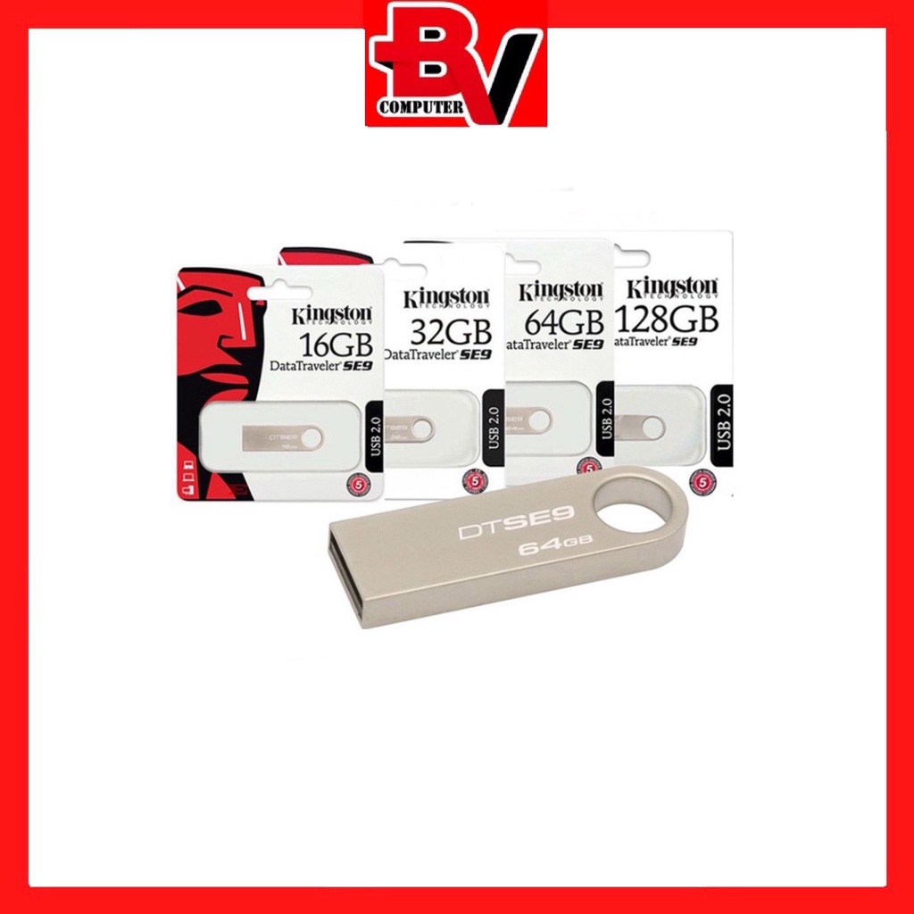 Usb Kingston Bảo hành 5 năm 64gb 32gb 16gb 8gb nhỏ gọn SE9 lưu trữ dữ tài liệu công ty nhạc phim ô tô