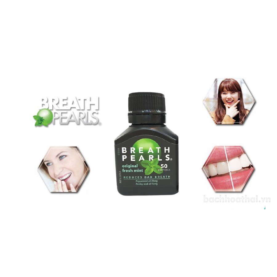 Viên bạc hà khử hôi miệng Breath Pearls Original Fresh Mint