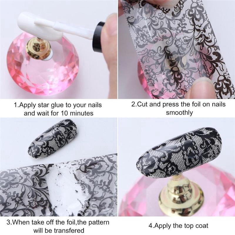 Set 10 tờ sticker 3D họa tiết hoa nhiều mẫu mã để trang trí móng nghệ thuật