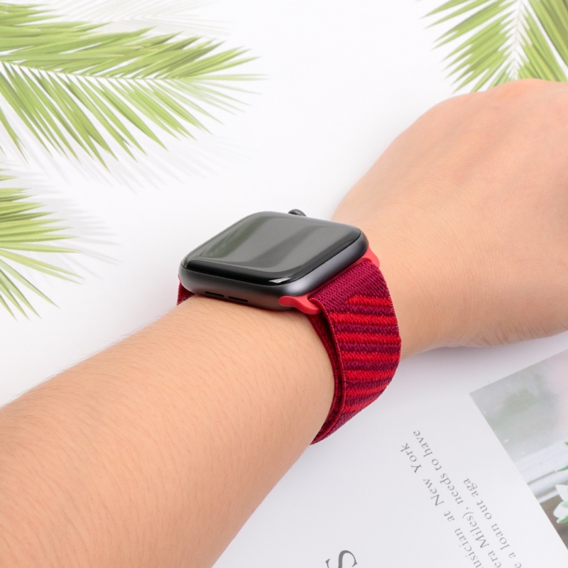 Dây Đeo Đồng Hồ Dạng Trượt Bằng Nylon Co Giãn Cho iwatch7 Series 6/5/4/3/SE 41mm45mm Apple Watch 40mm44mm Apple Watch 6 5 4 SE