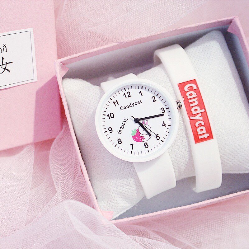 ĐỒNG HỒ NỮ DÂY CAO SU HAZO CANDYCAT D400 THỎ DỄ THƯƠNG | BigBuy360 - bigbuy360.vn