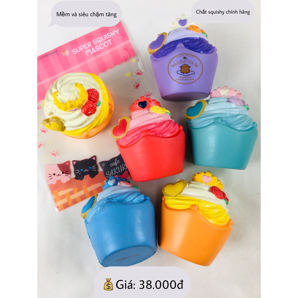 Đồ chơi Squishy chậm tăng hình bánh kem kèm bai bì giá rẻ dễ thương'