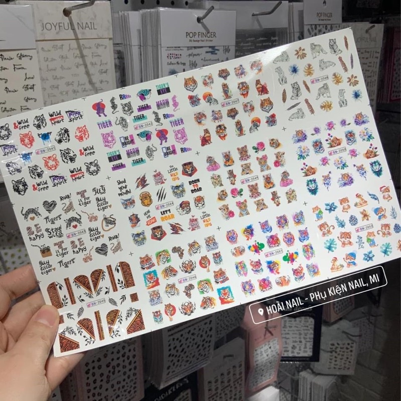 Sticker nước tấm to hổ báo