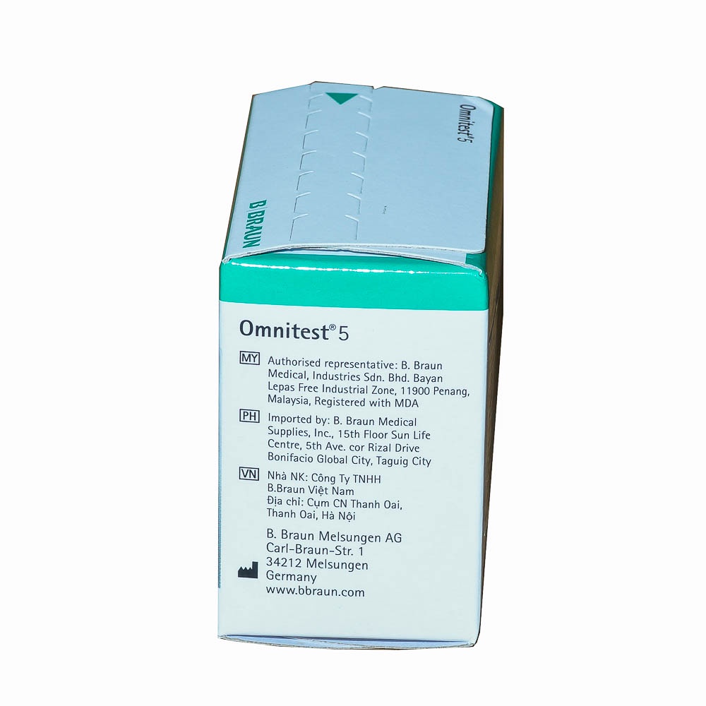 QUE THỬ ĐƯỜNG HUYẾT OMNITEST 5 (2 LỌ X 25 QUE)