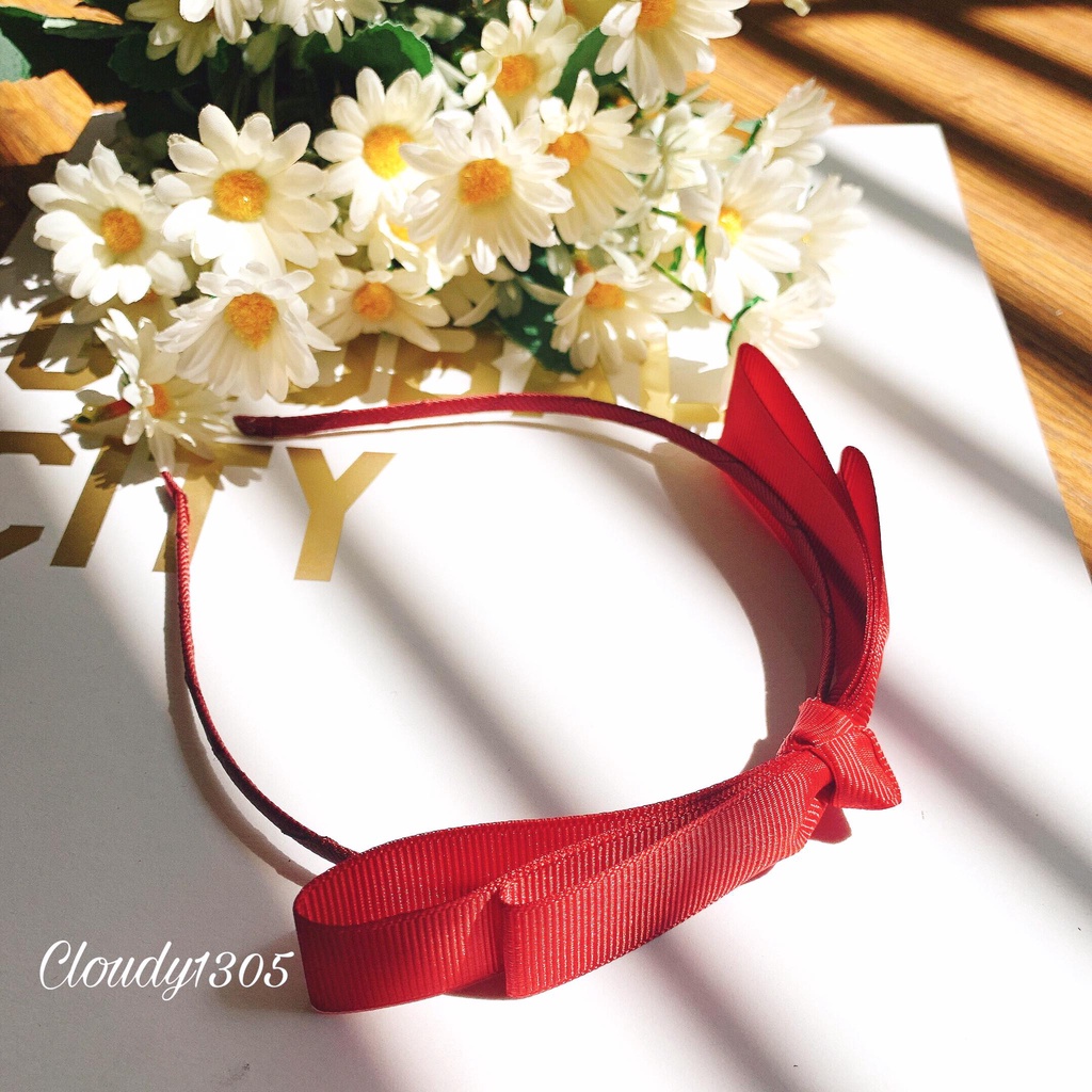 Cài tóc/Bờm tóc nơ ruy băng 4 màu