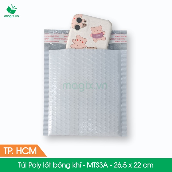 MTS3A - 26,5x22 cm - 25 Túi Poly bọc xốp hơi thay hộp carton