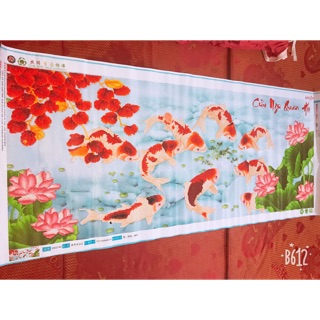 Tranh gắn đá thành phẩm cá chép