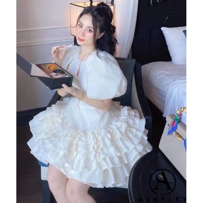 Đầm công chúa chất gấm hoa chân váy xếp tầng xòe bồng siêu dễ thương - Kimi Dress