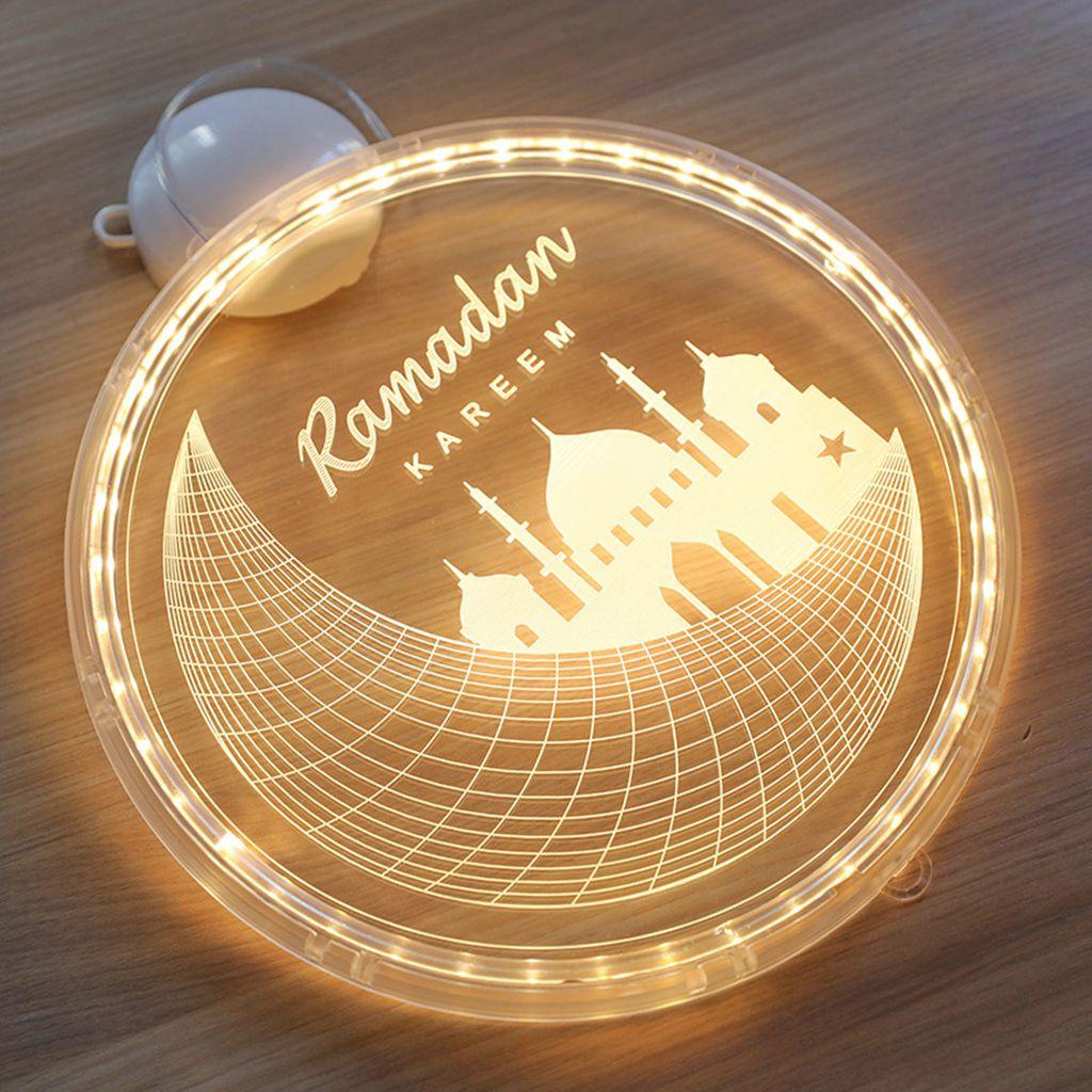 1 Đèn LED Hình Ngôi Sao Mặt Trăng Bằng Acrylic Dùng Trang Trí Cửa Sổ