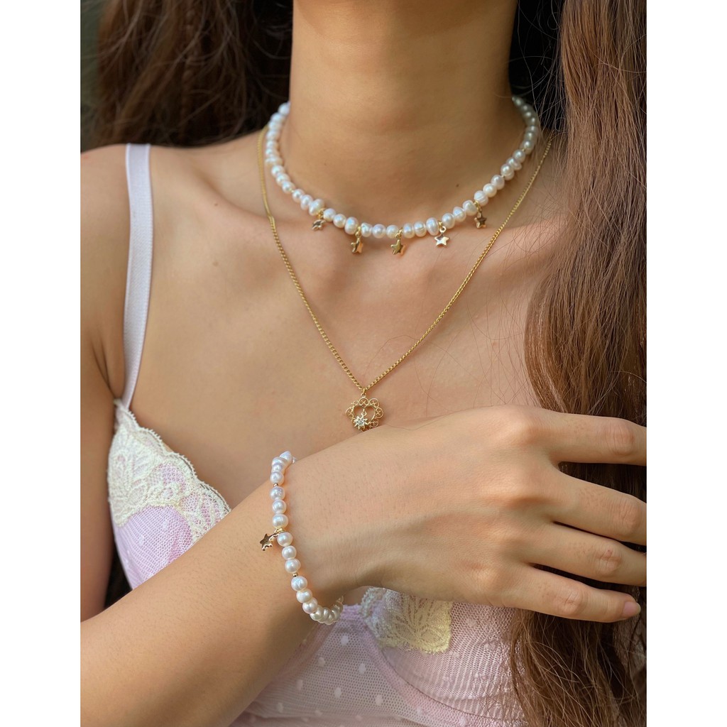 Set Dây Chuyền, Vòng Tay, Bông Tai & Nhẫn NT Nước Ngọt