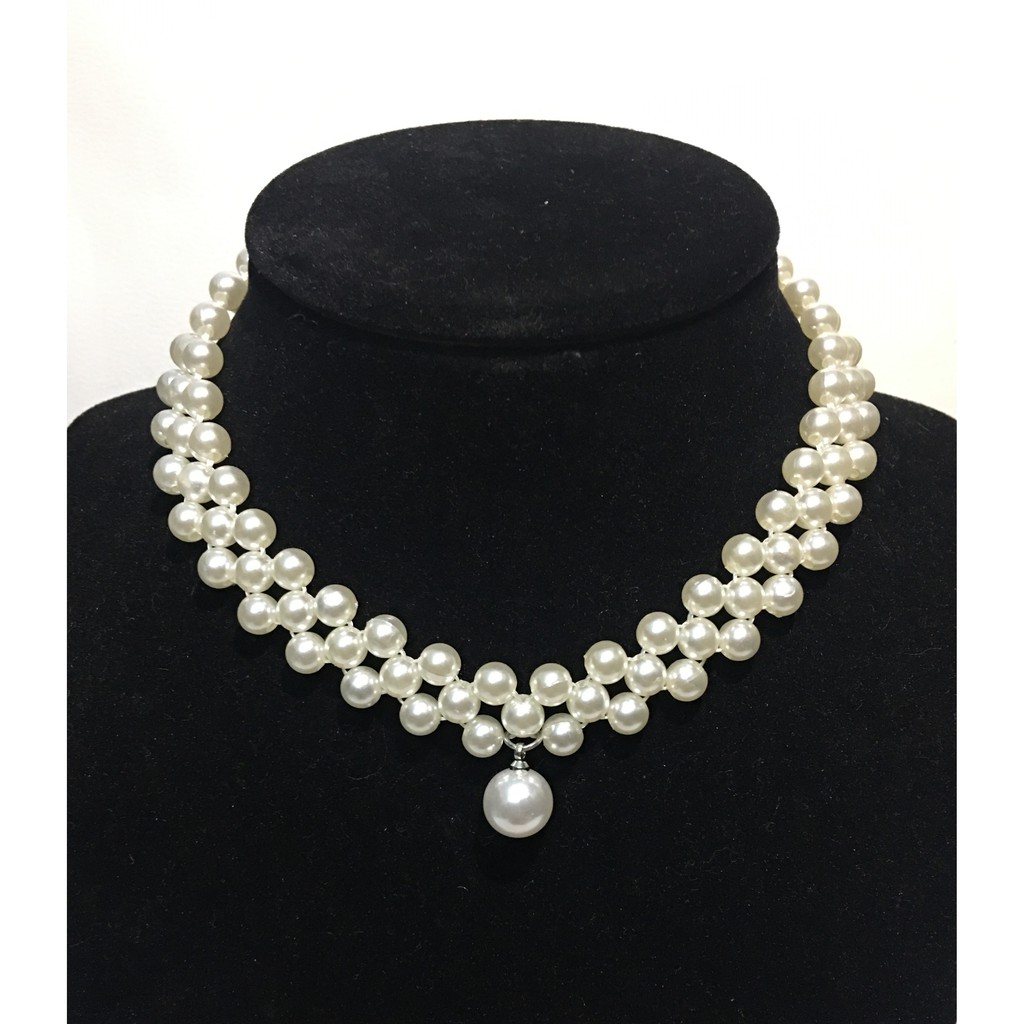 Vòng cổ hạt bẹt kiểu Choker