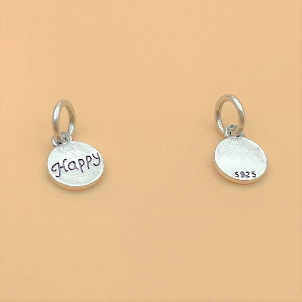 Charm bạc thái móc treo chữ Happy cỡ nhỏ - Charm bạc 925 - Mã CA485
