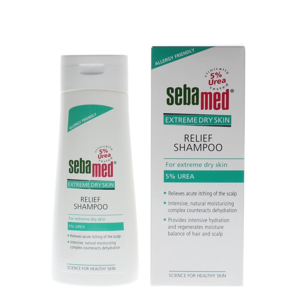 Dầu gội đầu giảm khô, ngứa Sebamed Extreme Dry Skin Relief Shampoo 5% Urea 200ml