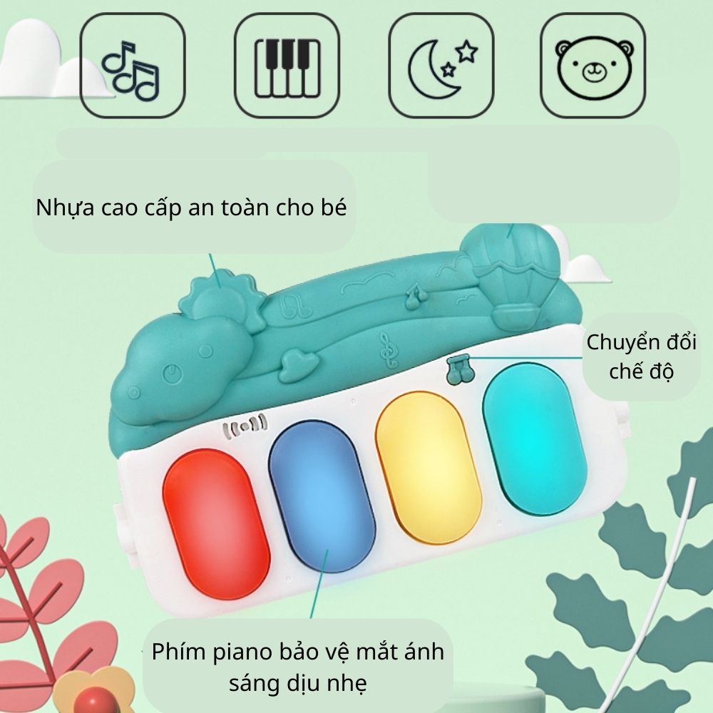 Thảm Đàn Piano Nằm Chơi Nhạc Hình Thú Ngộ Nghĩnh Cho Bé Babibu