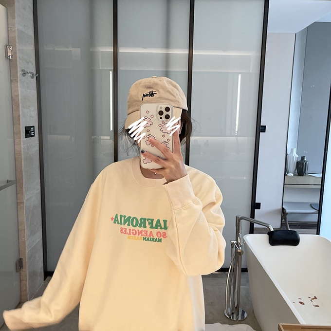 Xiaozhainv Áo sweater tay dài dáng rộng in chữ thời trang Hàn Quốc dành cho nữ | BigBuy360 - bigbuy360.vn